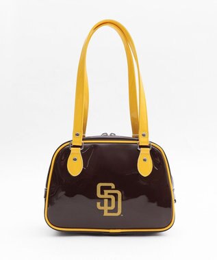 WEGO 別注MLBエナメルボストンバッグ ブラウン