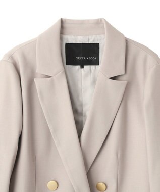 YECCA VECCA 金釦テーラードジャケット Gray Beige