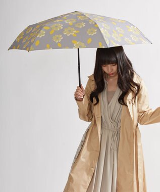 MOONBAT 【超撥水】フロータス (FLO(A)TUS) 長傘 ストライプフラワー 耐風 ライトグレー