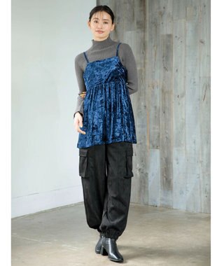 Green Parks ・Ｐｅｔｉｔ　Ｆｌｅｕｒ　ボトルネックリブニット Charcoal Gray