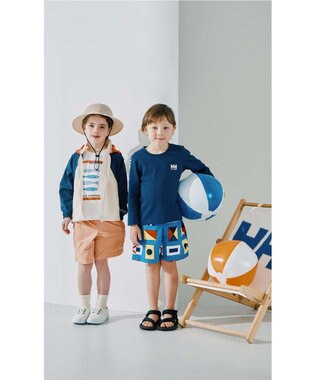 HELLY HANSEN 【キッズ・UVカット・耐海水・耐塩素・記名ラベル付】シグナルフラッグスビーチショーツ ブルージェイ