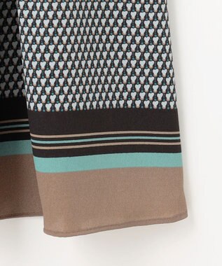 自由区 【洗える】ジオメトリックハートプリント スカート アクア系