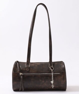 WEGO キラキラチャーム付きドラムボストンバッグ ブラウンその他