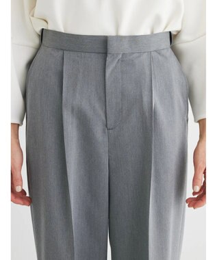 Green Parks きれいシルエットパンツII（ワイドストレート） Gray Mixture