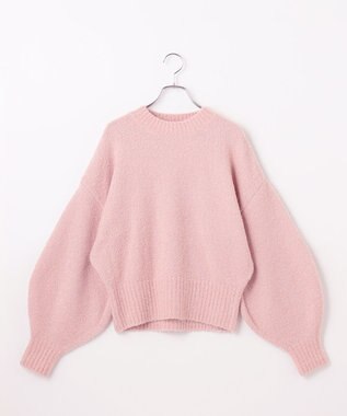 #Newans 【洗える】クロップドバルーンボリュームスリーブニット ピンク系