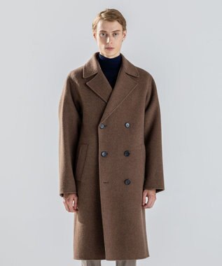 JOSEPH HOMME 【LEON掲載】【新素材】ウールキャメルリバー　ダブルブレストチェスターコート キャメル系