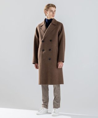 JOSEPH HOMME 【LEON掲載】【新素材】ウールキャメルリバー　ダブルブレストチェスターコート キャメル系