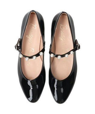 Bridget Birkin 【Bridget Birkin】パールストラップメリージェーンパンプス ブラックエナメル