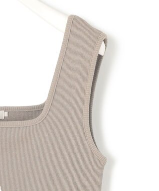 ICB 【WEB限定カラーあり・洗える】 ブロードステッチリブ タンクトップ クリームブラウンラメ系