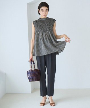 UNFILO 【WEB限定】シアーシャーリングブラウス ギンガムチェック