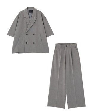 CRAFT STANDARD BOUTIQUE 半袖ダブルテーラードセットアップ Charcoal Gray