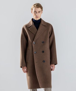 JOSEPH HOMME 【LEON掲載】【新素材】ウールキャメルリバー　ダブルブレストチェスターコート キャメル系