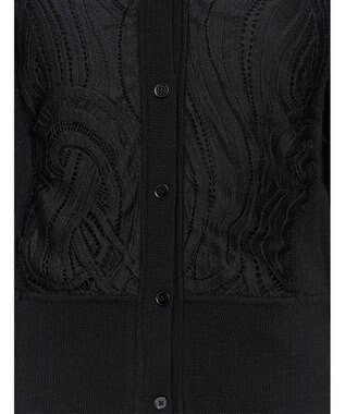 JOSEPH レース&ニット　Vネックカーディガン Black