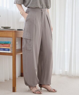 AMERICAN HOLIC サテンカーゴパンツ Gray Beige