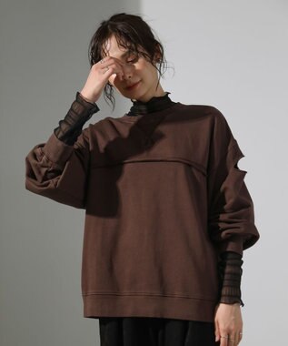 Green Parks ・ＤＯＵＢＬＥ　ＦＬＡＧＳ　カットオフピグメントスウェ Brown