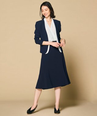 BEIGE， CINDY / ダブルカラージャケット Navy×White