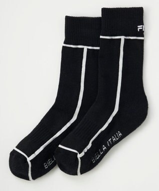 FILA GOLF／marie claire 【FILA GOLF】ライン入りクルーソックス ブラック