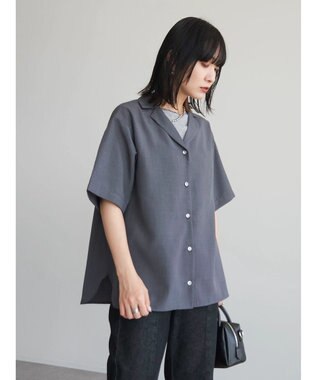 Green Parks 速乾開襟シャツ Charcoal Gray