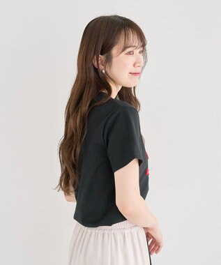 Green Parks ・ｓｗｉｎｇ　ｂｙ　リボンモチーフコード刺繍ＴＥＥ Black