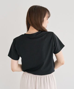 Green Parks ・ｓｗｉｎｇ　ｂｙ　リボンモチーフコード刺繍ＴＥＥ Black