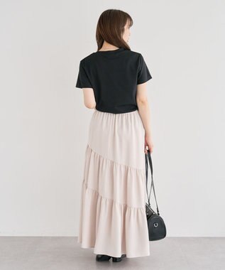 Green Parks ・ｓｗｉｎｇ　ｂｙ　リボンモチーフコード刺繍ＴＥＥ Black