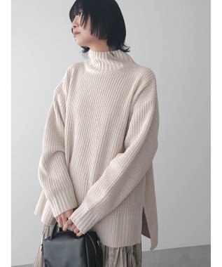 Green Parks ｍｏｋｏモール畦ニット前後差プルオーバー Off White