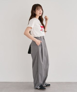 Green Parks ・ｓｗｉｎｇ　ｂｙ　リボンモチーフコード刺繍ＴＥＥ Off White