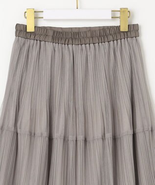 ANY SIS 【美人百花7月号掲載】プリーツチュールティアード スカート グレージュ