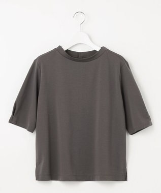 J.PRESS LADIES S 【洗える・抗菌防臭・接触冷感・吸水速乾】ドライポンチ モックネック カットソー スレート系