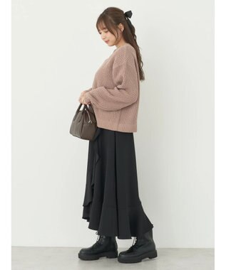 earth music&ecology マットベロアモールプルオーバー Mocha