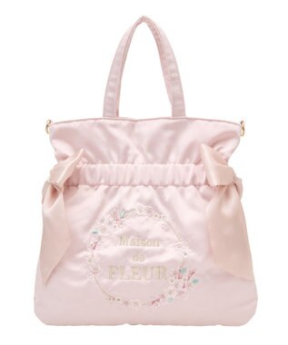 Maison de FLEUR sakuraダブルリボン2Wayトートバッグ Pink