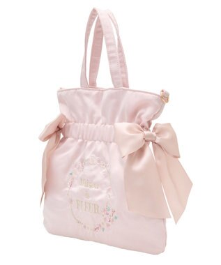 Maison de FLEUR sakuraダブルリボン2Wayトートバッグ Pink