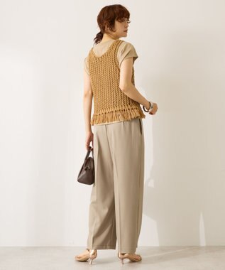 AMERICAN HOLIC 【前後2WAY】フリンジショートベスト Beige