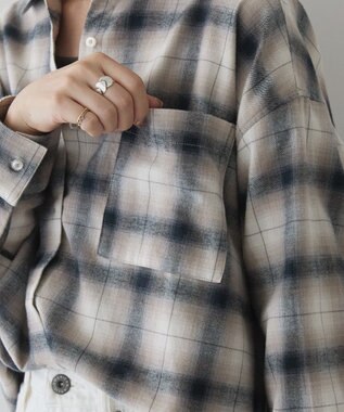 AMERICAN HOLIC ビエラ起毛チェックシャツ Ivory