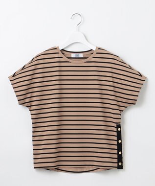 J.PRESS LADIES 【WEB限定カラーあり・洗える】ULTIM天竺ボーダー カットソー モカ×ブラックボーダー系