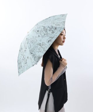 AURORA Beaurance （ビューランス） プリント晴雨兼用傘（折り畳み・ミニ傘） ミントグリーン