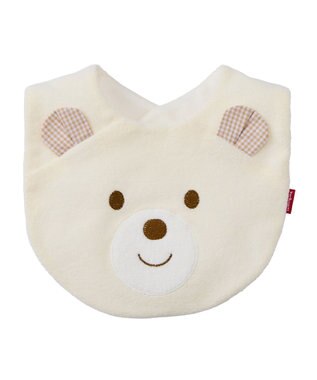 MIKI HOUSE HOT BISCUITS 顔ドンシリーズ はっ水素材 スタイ アイボリー