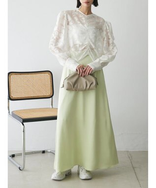 Green Parks AnriettMusee 花柄オパールシャーリングブラウス Off White