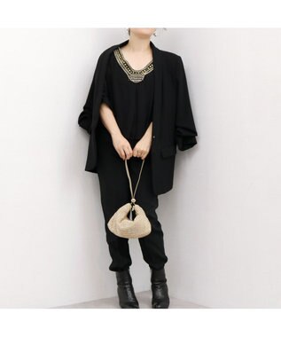 UNBILLION カシュカシュ cachecache / ワンハンドルメタリックビーズバッグ ゴールド