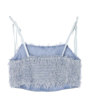 earth music&ecology 肩リボンフェザービスチェ Blue