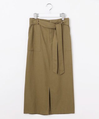自由区 S セルロースコットンチノ スカート ダークオリーブ
