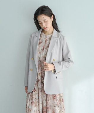 YECCA VECCA 金釦テーラードジャケット Gray Beige