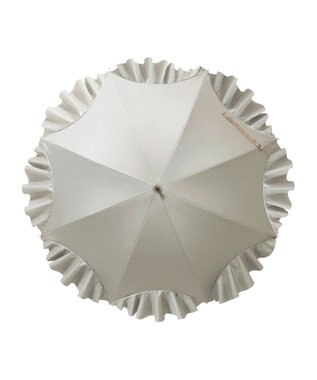 MOONBAT 【一級遮光日傘】LANVIN en Bleu (ランバン オン ブルー)  長傘 フレアフリル 遮光 遮熱 UV キャメル