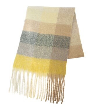 Green Parks ・ｆｕｒｒｙ　ｒａｔｅ　グラデーションチェックマフラー Yellow