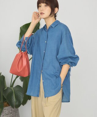 AMERICAN HOLIC ガーメントウォッシュアソートギャザーシャツ Indigo