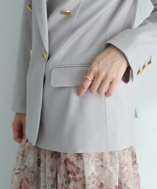 YECCA VECCA 金釦テーラードジャケット Gray Beige