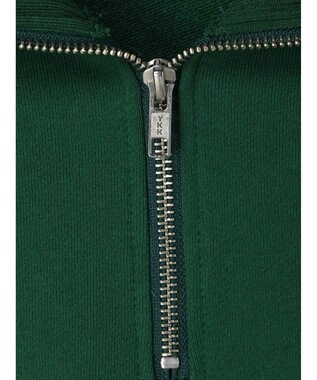 earth music&ecology ハーフＺＩＰサークルロゴ刺繍裏毛プルオーバー Green