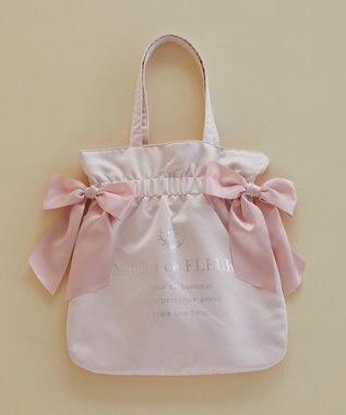 Maison de FLEUR ダブルリボンギャザートートバッグ Pink