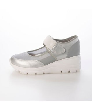 ing <ing>【WEB限定】厚底メッシュストラップスニーカー シルバー