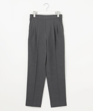 Feroux 【洗える】美シルエットカラーテーパード パンツ グレー系
